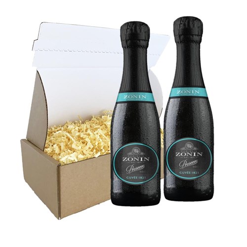 Mini Zonin Cuvee 1821 Prosecco DOC 20cl Duo Postal Box